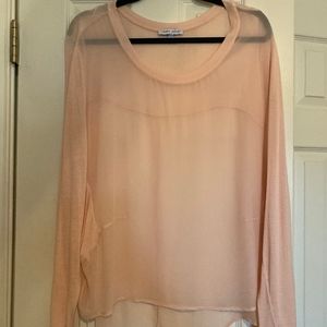 Pink sheer front top